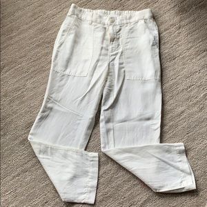 J Crew white linen pants